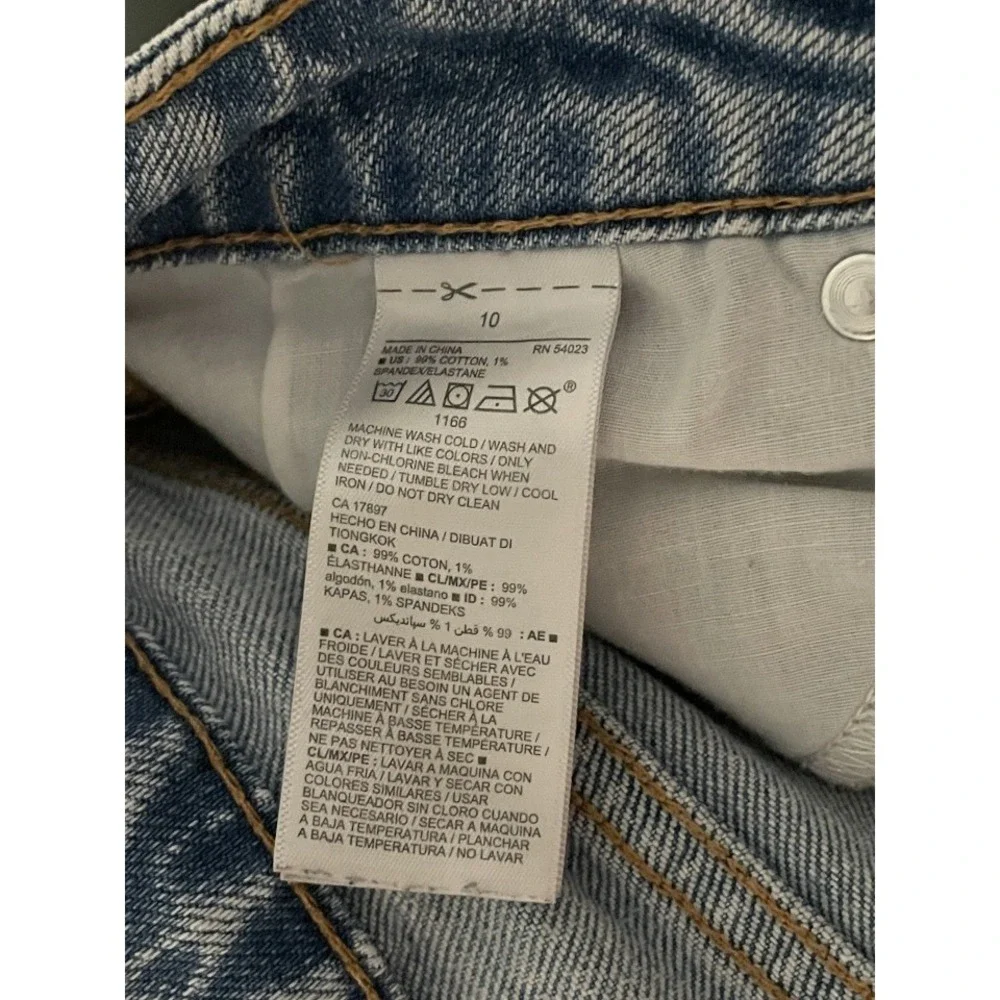 Old Navy Womens Size 10 Blue Denim High Rise Power Straight Jean Shorts - Picture 4 of 6